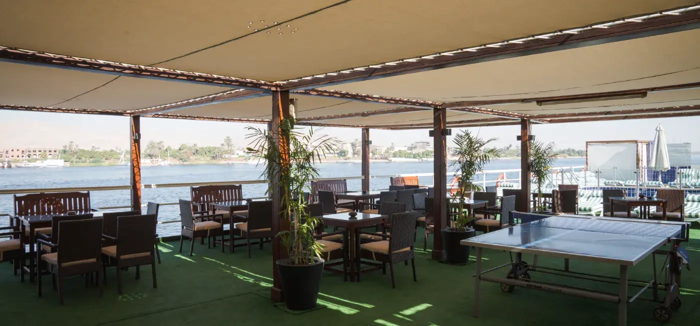 Riverside dining - MS Nile Commodore Nile Cruise